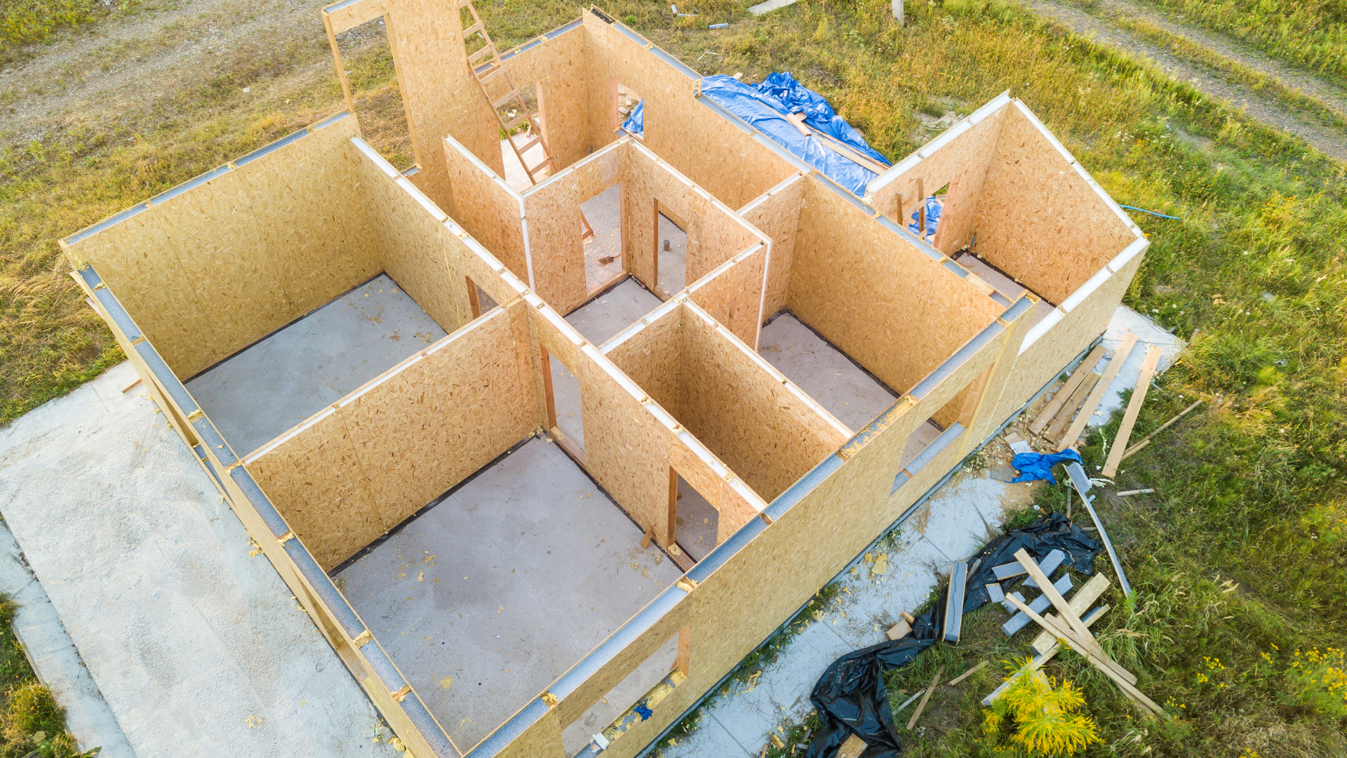 Casa modular construída com painéis SIP