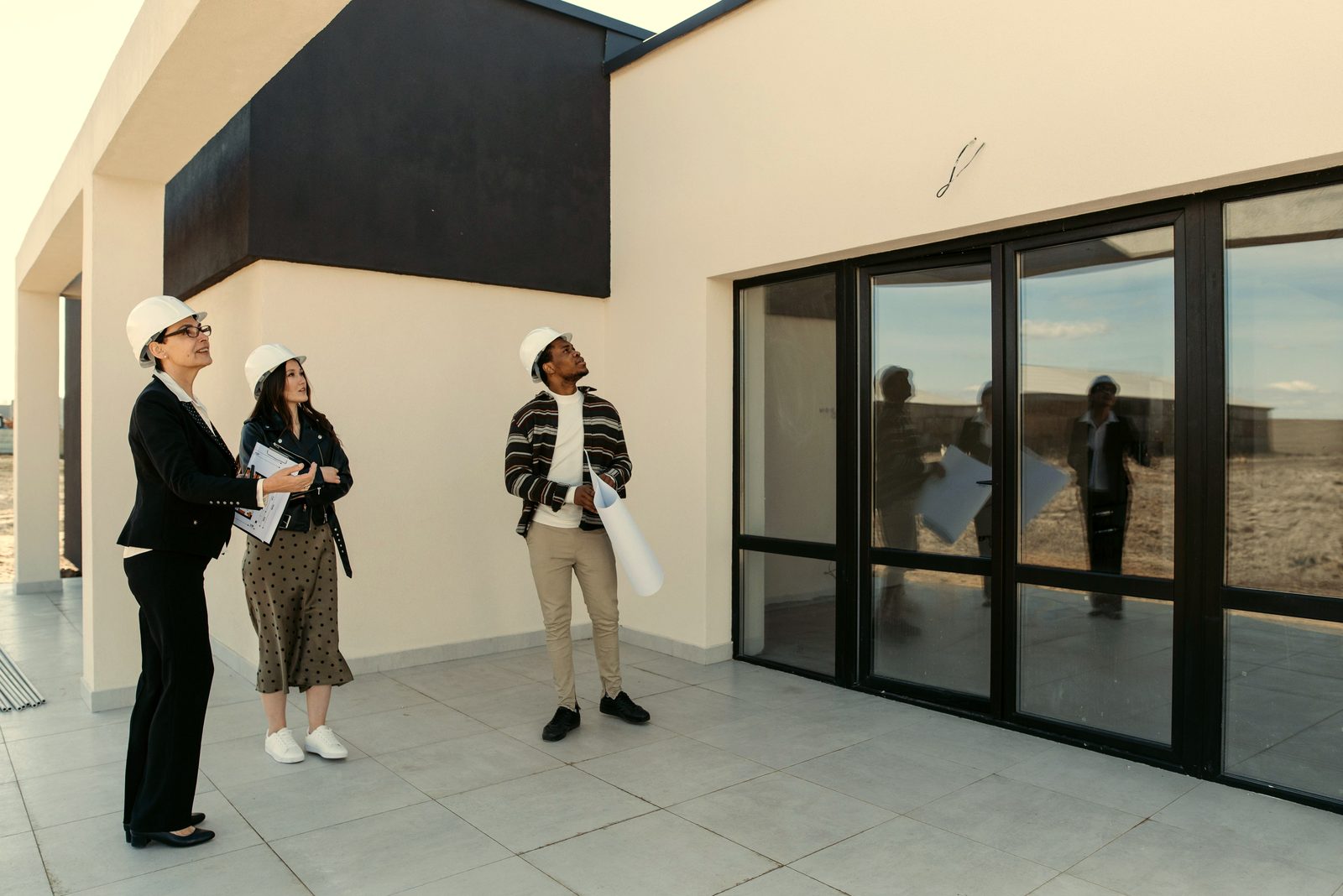 Visita técnica a obra com equipa de arquitetura e construção